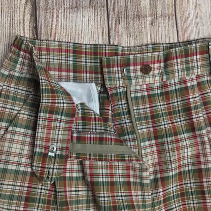 Vintage JRB Golf Green & Red Check Pattern Trousers Size 14