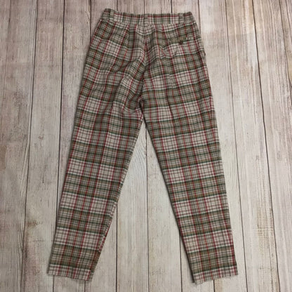 Vintage JRB Golf Green & Red Check Pattern Trousers Size 14