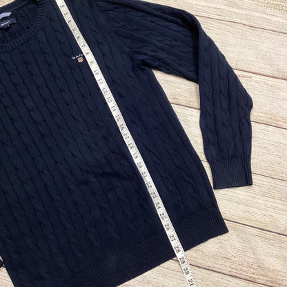 Gant Navy 100% Cotton Cableknit Jumper Size L