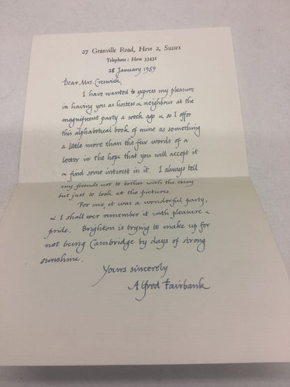 A Book of Scripts Alfred Fairbank Signed with Letter Revised 1955 Edition A King Penguin