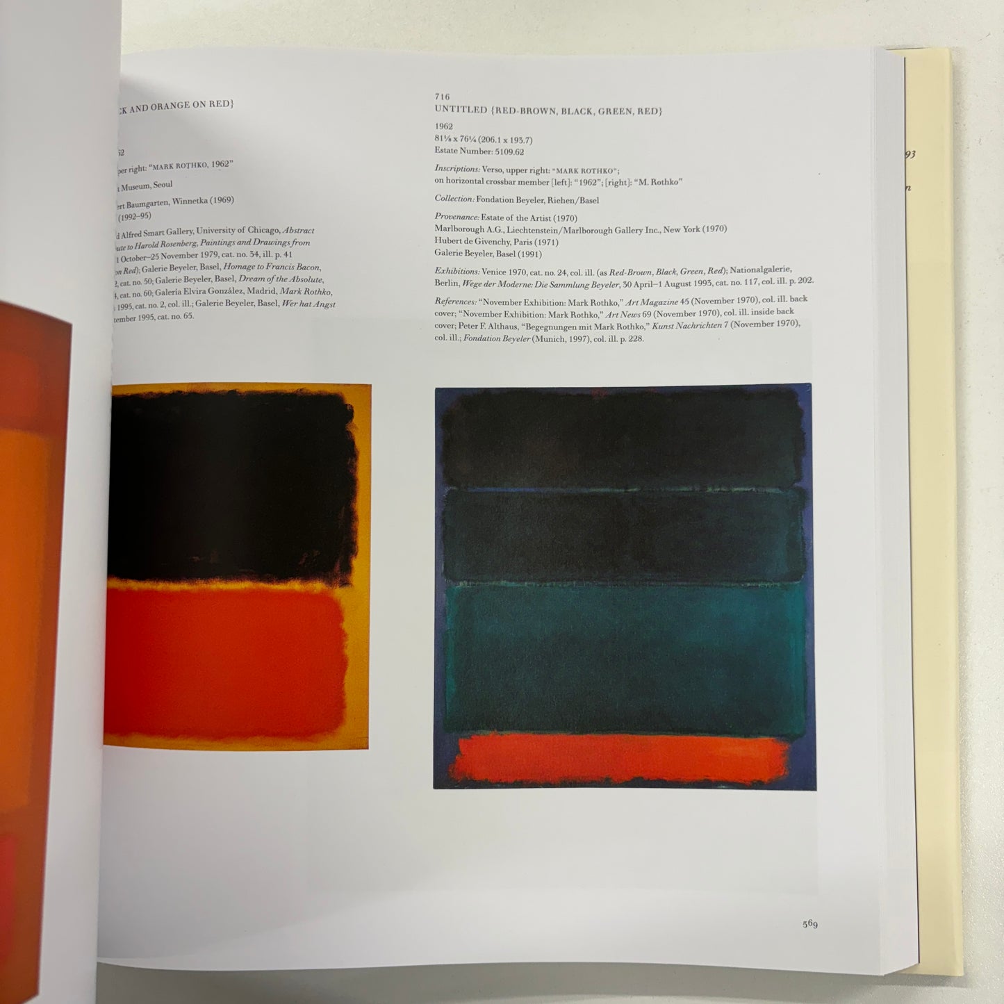 Mark Rothko The Works on Canvas, David Anfam, Yale, National Gallery Of Art Washington, Sixth Edition 2019