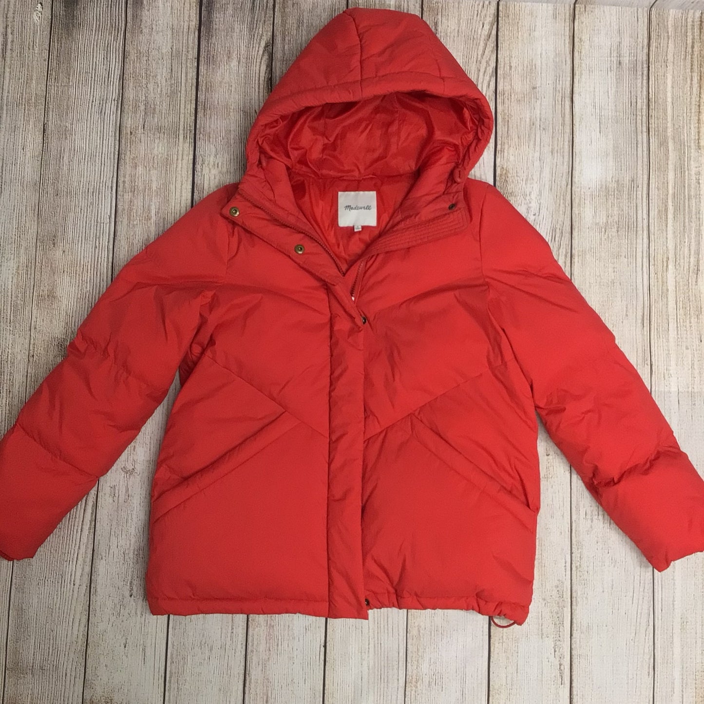 Madewell Primaloft Red Puffer Jacket Size S