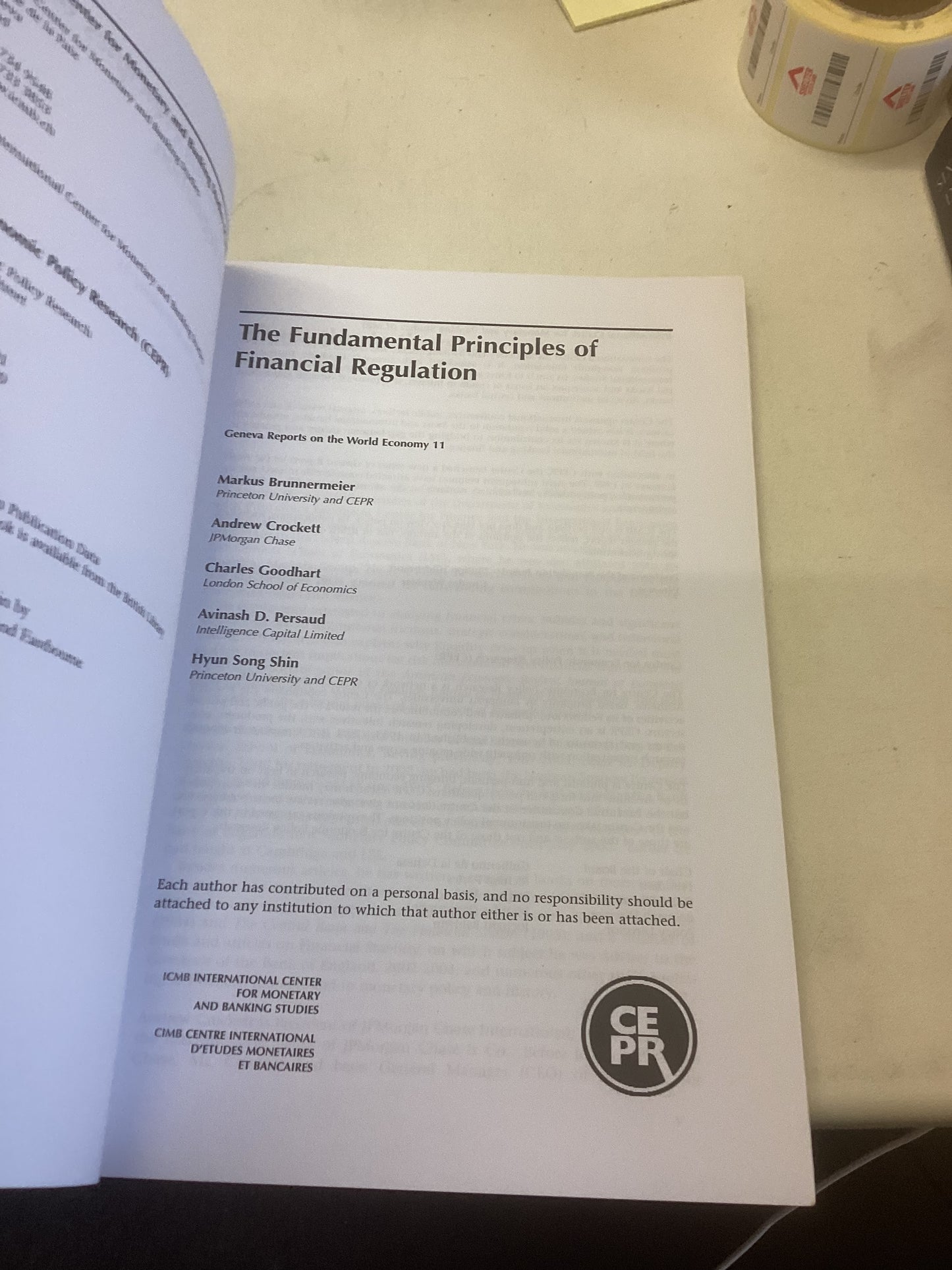 The Fundamental Principles Of Financial Regulation Geneva reports On The World Economy 11 2009