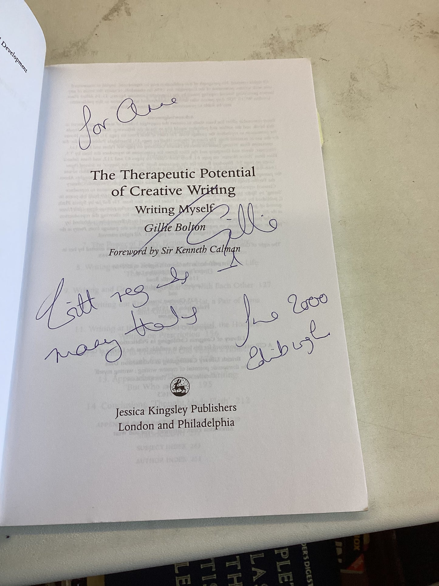 The Therapeutic Potential of Creative Writing Writing Myself Signed Gillie Bolton
