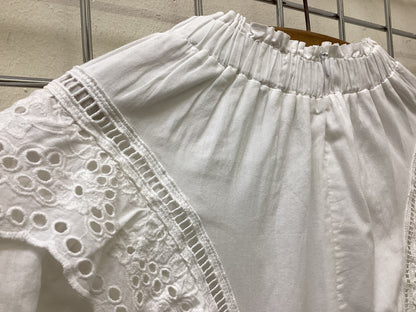 AllSaints Aislyn Broderie Anglaise Eyelet Ruffle Mini Dress – Chalk White – Size 6 – BNWT