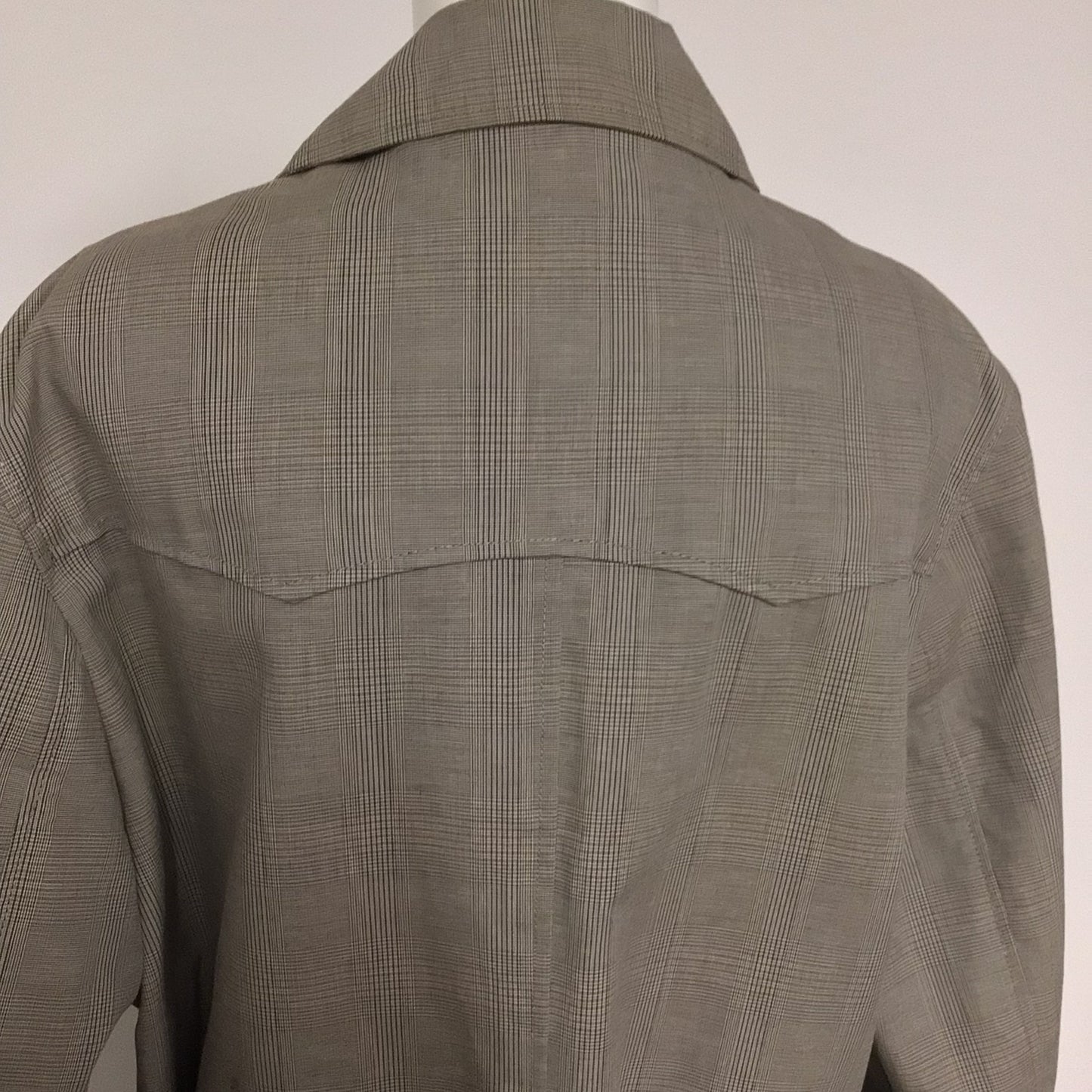 Pierre Cardin Taupe Check Print 100% Cotton Trench Coat w/Belt Size L