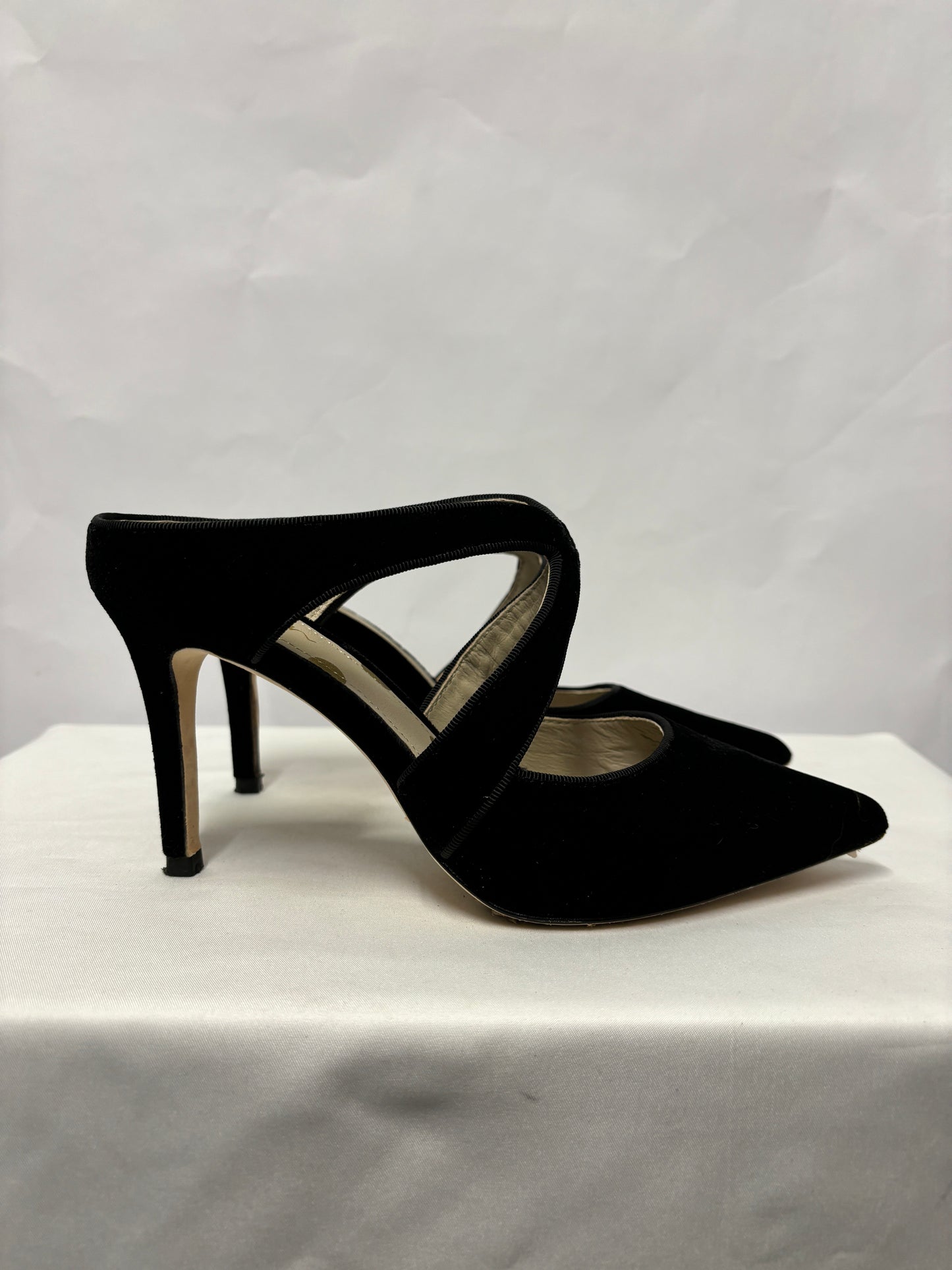 Boden Black Velvet Pointed Toe Heels 3