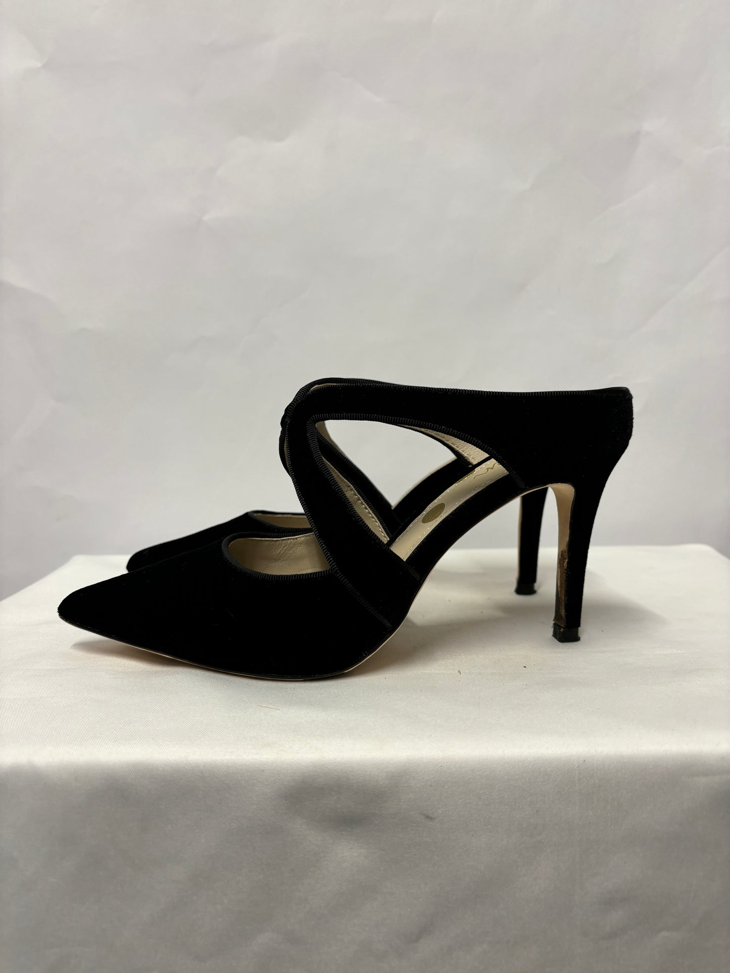 Boden Black Velvet Pointed Toe Heels 3