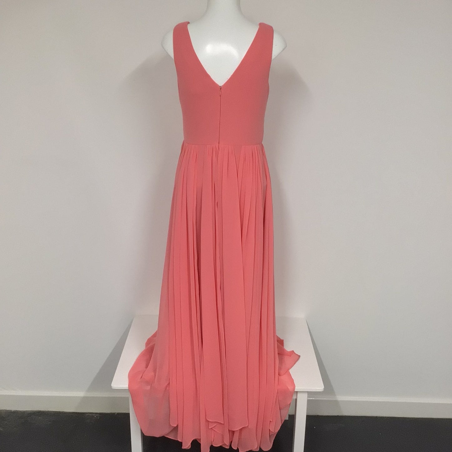Eliza J Salmon Orange/Pink V Neck Long Prom Dress Size 12