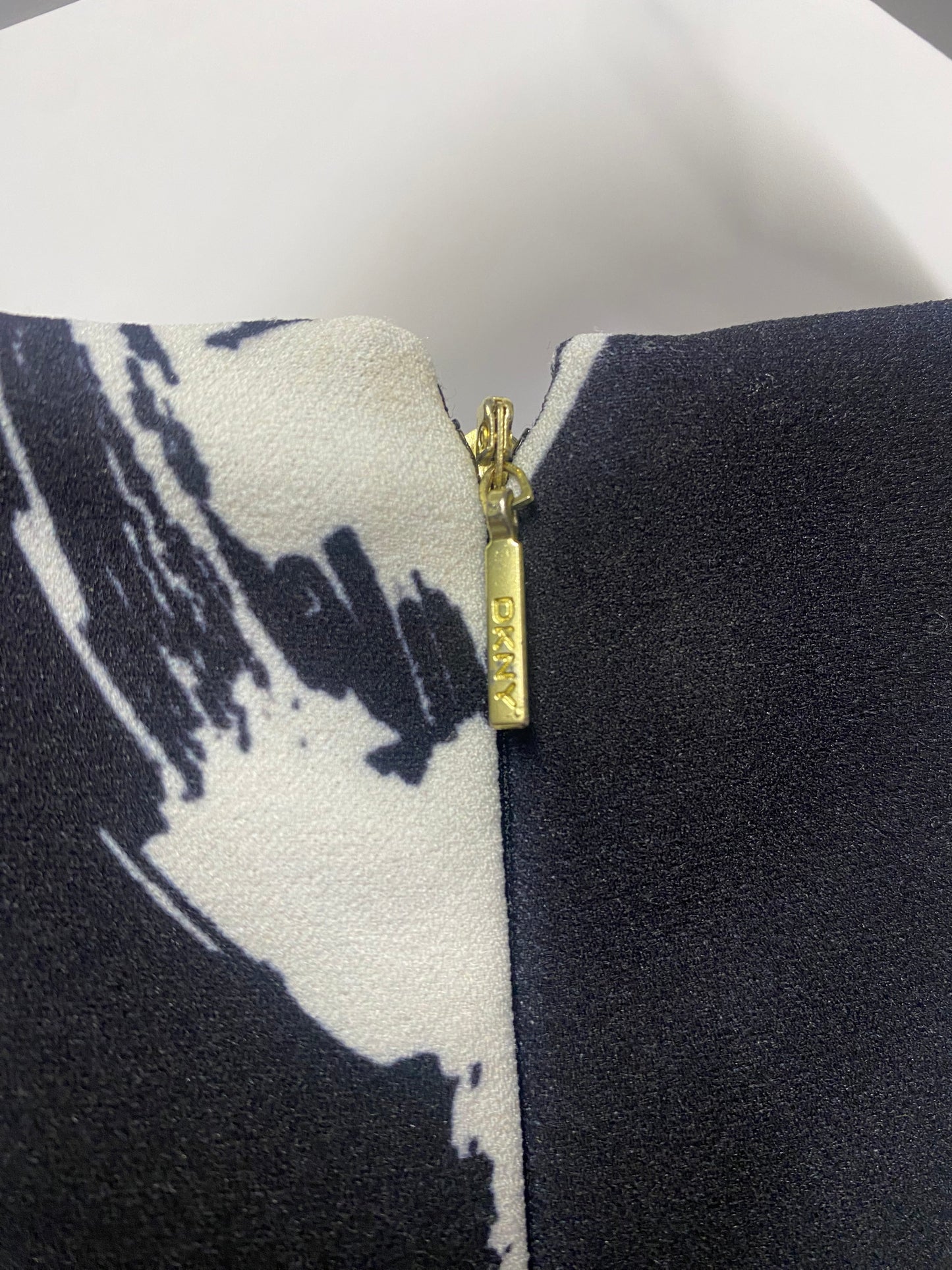 DKNY Black and White Floral Sleeveless Stretch A-Line Dress 12