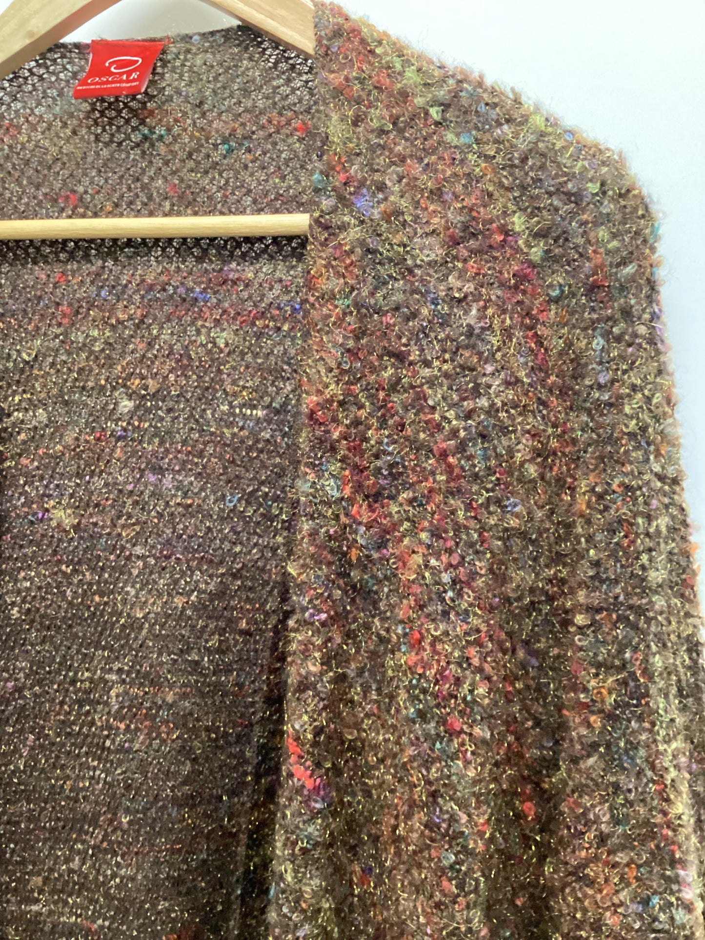 Oscar de la Renta Shawl Knit Multicolour Cape