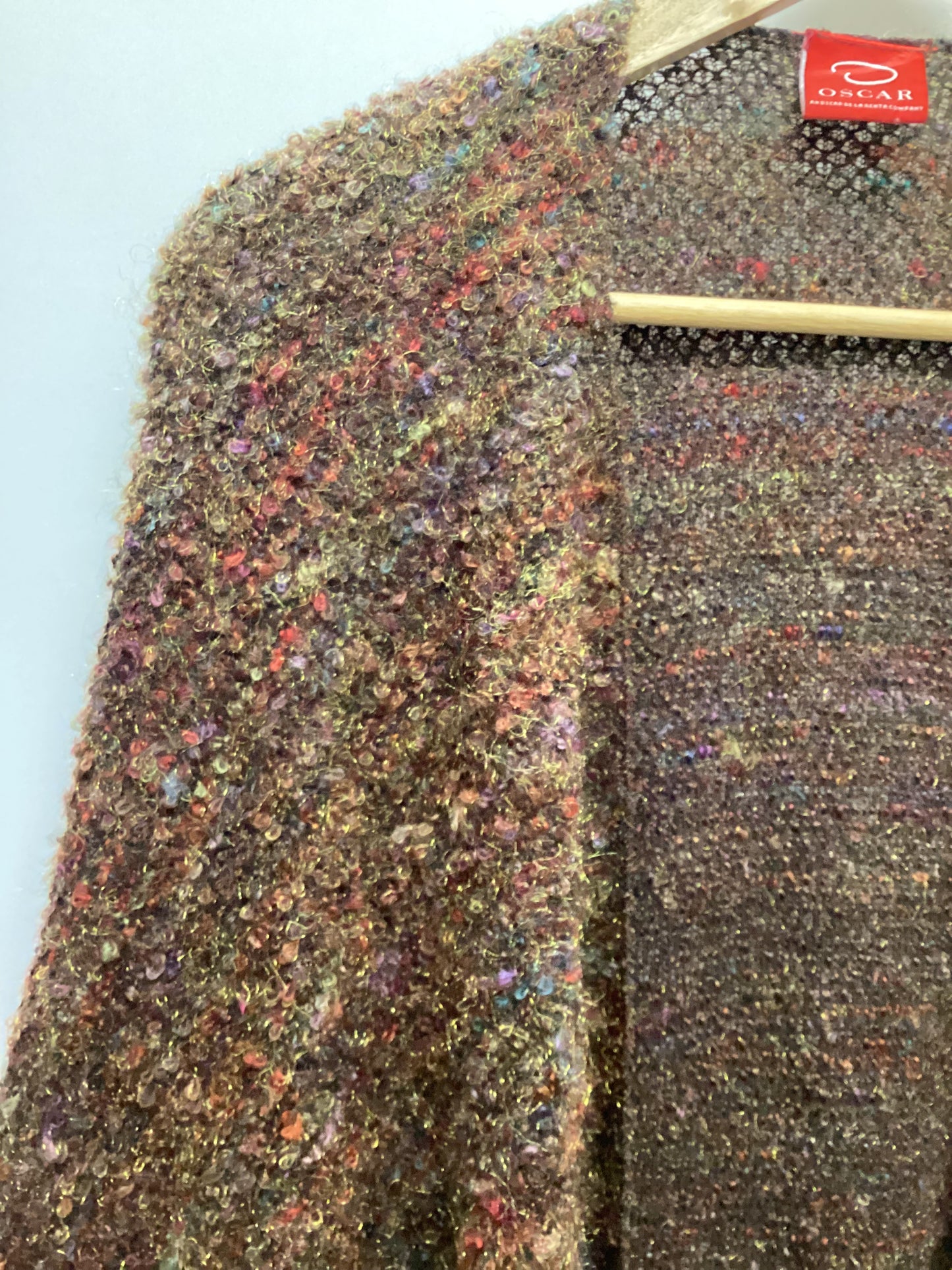 Oscar de la Renta Shawl Knit Multicolour Cape