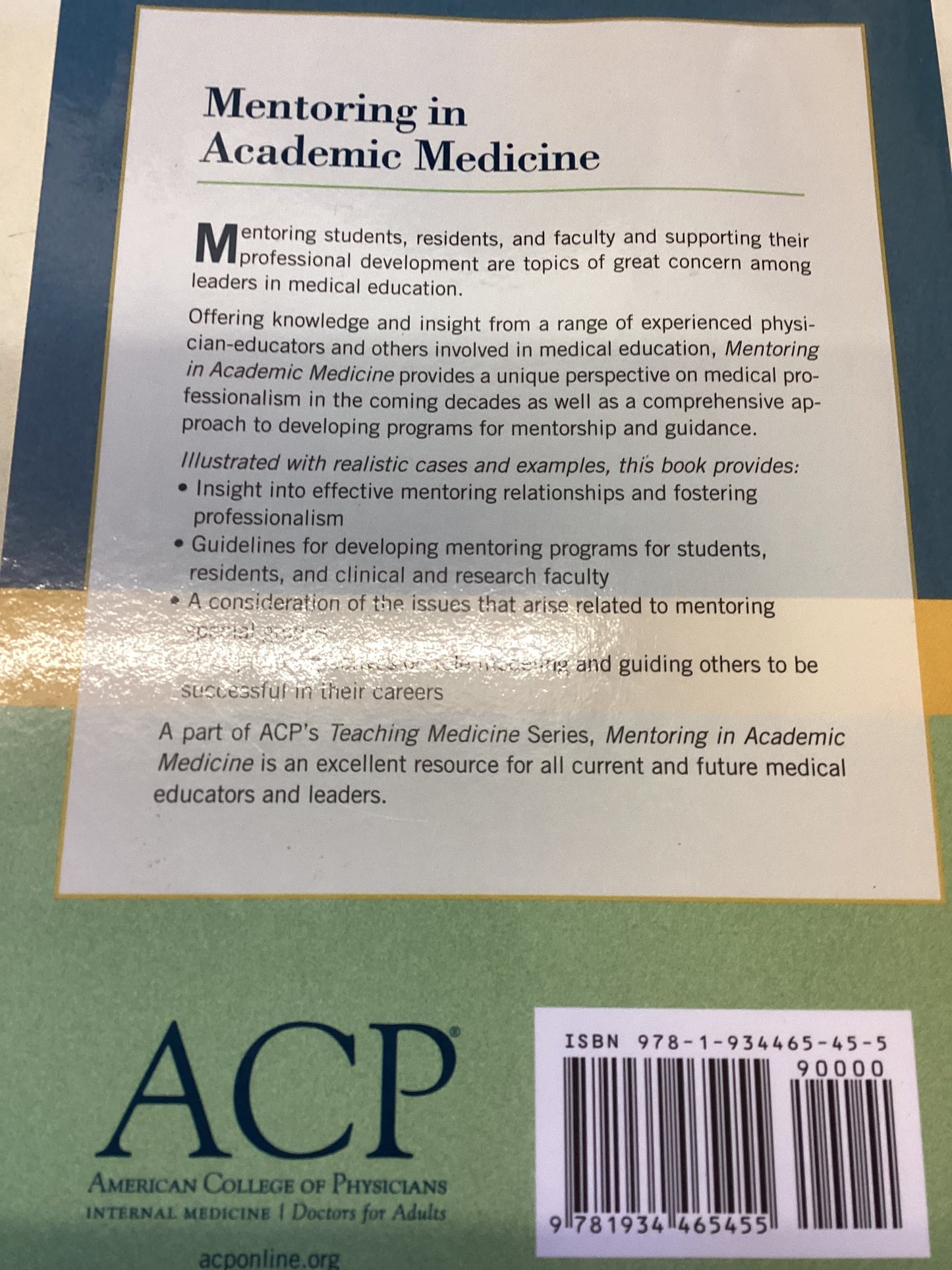 Mentoring In Academic Medicine ACP Teaching Medicine Series Holly J Humphrey M.D.