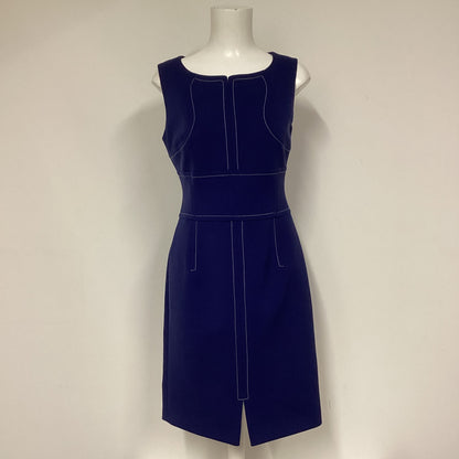 Karen Millen Blue Dress with White Contrast Stitching Size 12