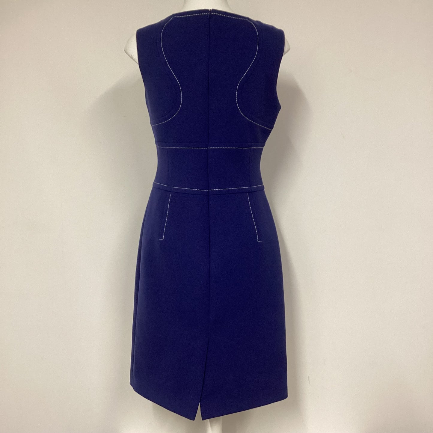 Karen Millen Blue Dress with White Contrast Stitching Size 12