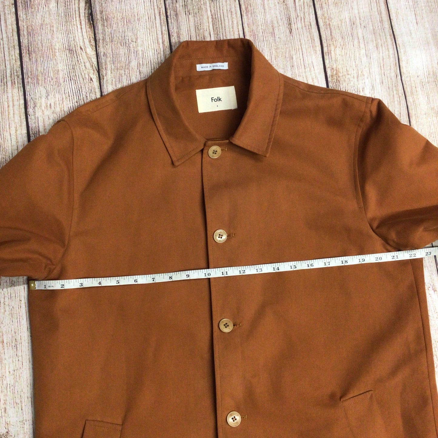 Folk Made in England Burnt Orange Brown Coat Size L (4 on label)