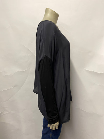 Nique Charcoal and Black Silk Top 12