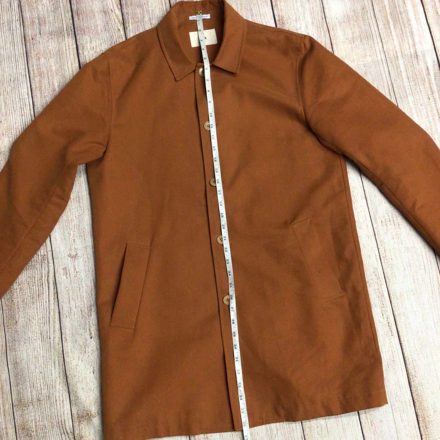 Folk Made in England Burnt Orange Brown Coat Size L (4 on label)