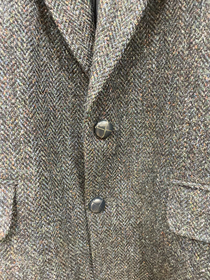 Gurteen Navy Blue Harris Tweed Wool Jacket Chest 40 Short