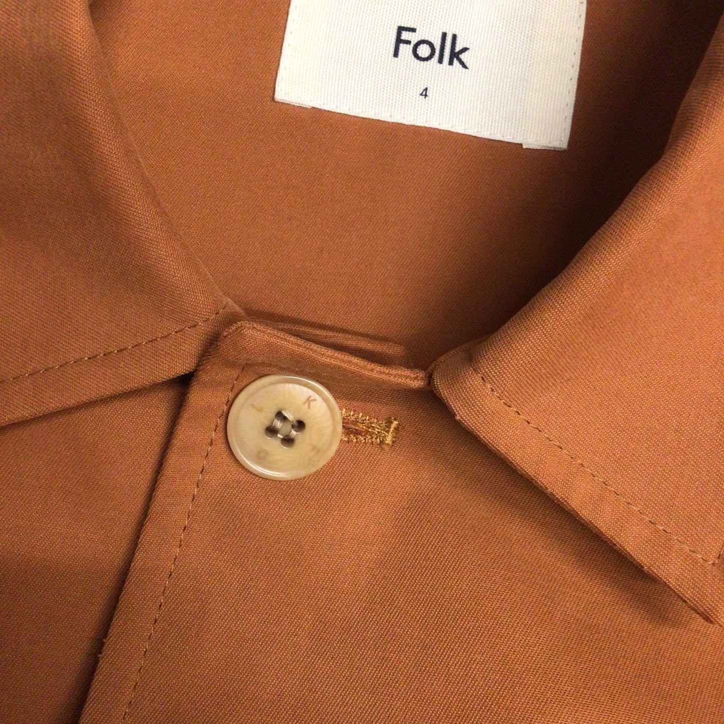 Folk Made in England Burnt Orange Brown Coat Size L (4 on label)