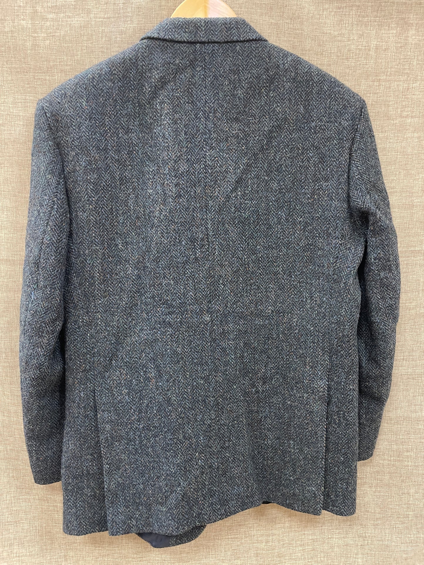 Gurteen Navy Blue Harris Tweed Wool Jacket Chest 40 Short