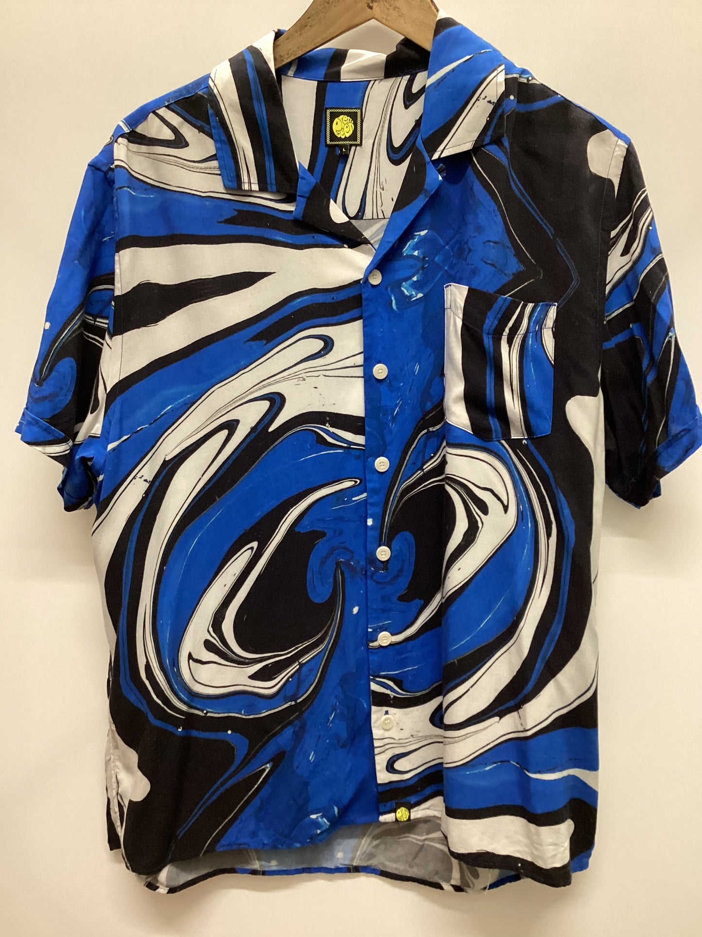 Pretty Green Smiley Originals Blue Marble Shirt Size L