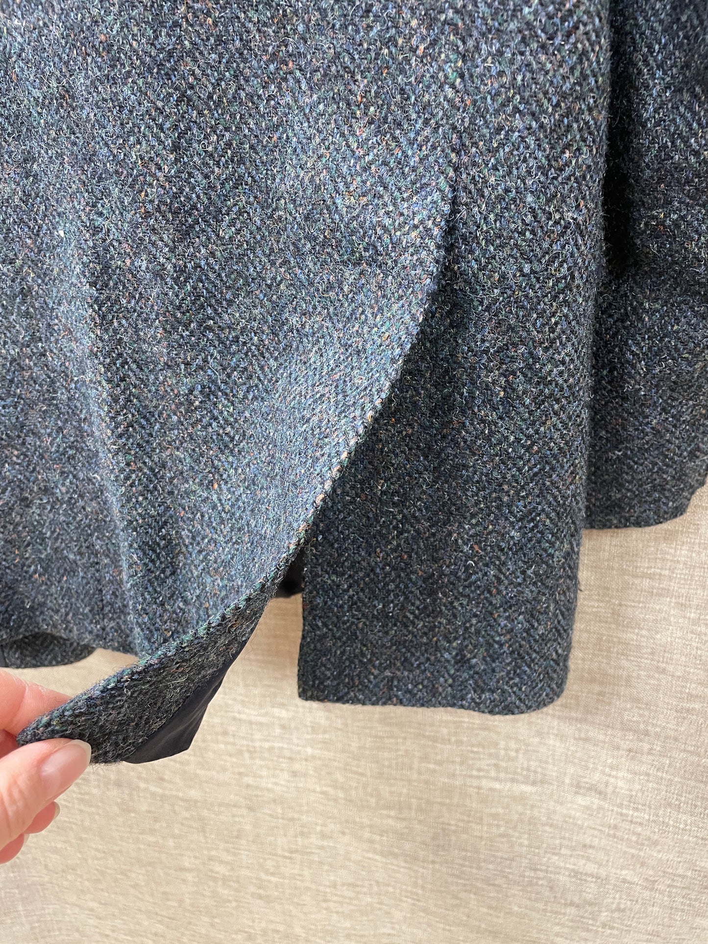 Gurteen Navy Blue Harris Tweed Wool Jacket Chest 40 Short