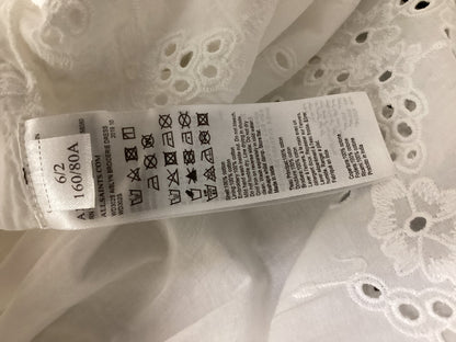 AllSaints Aislyn Broderie Anglaise Eyelet Ruffle Mini Dress – Chalk White – Size 6 – BNWT