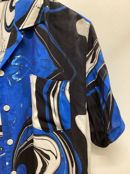 Pretty Green Smiley Originals Blue Marble Shirt Size L