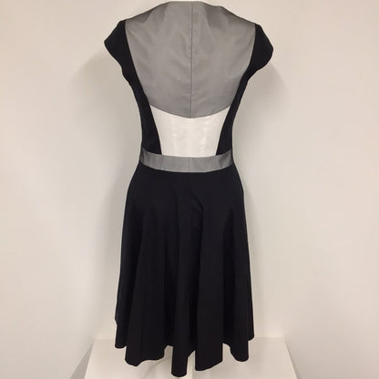 Karen Millen Black & White Cotton Blend Dress DL151 Size 12