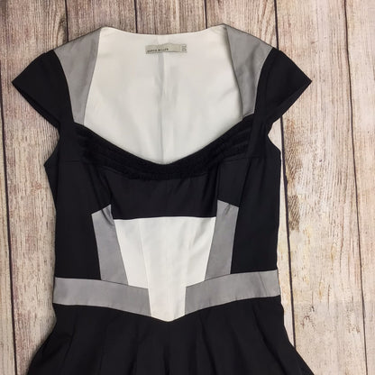 Karen Millen Black & White Cotton Blend Dress DL151 Size 12