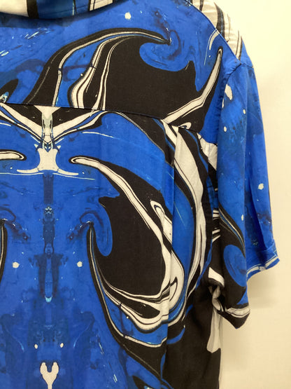 Pretty Green Smiley Originals Blue Marble Shirt Size L