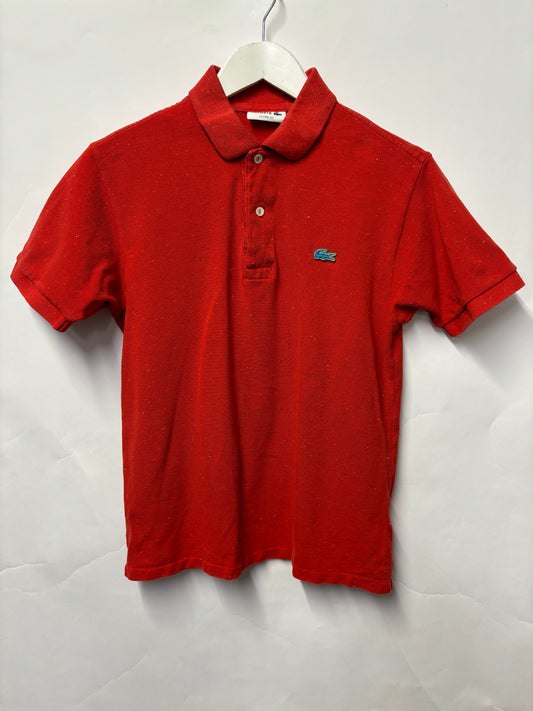 Lacoste Red and Multi Coloured Fleck Polo Shirt S