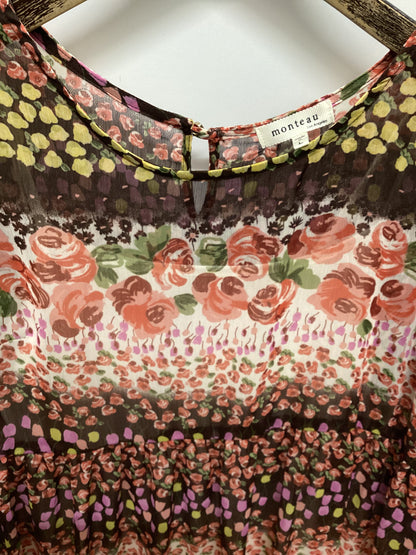 Monteau Floral Babydoll Dress Size L