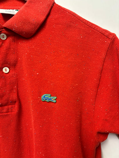 Lacoste Red and Multi Coloured Fleck Polo Shirt S