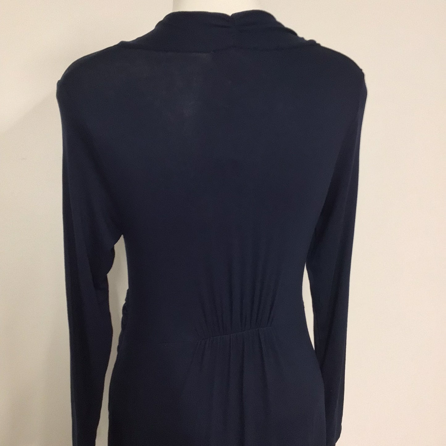 BNWT Pure Navy Blue Gathered Long Sleeve Jersey Dress RRP £99 Size 12