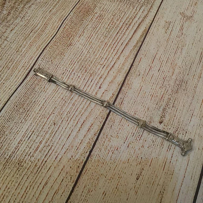 Tribal Silver Bracelet with Screw Clasp