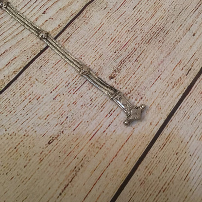 Tribal Silver Bracelet with Screw Clasp