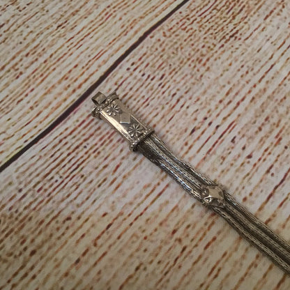 Tribal Silver Bracelet with Screw Clasp