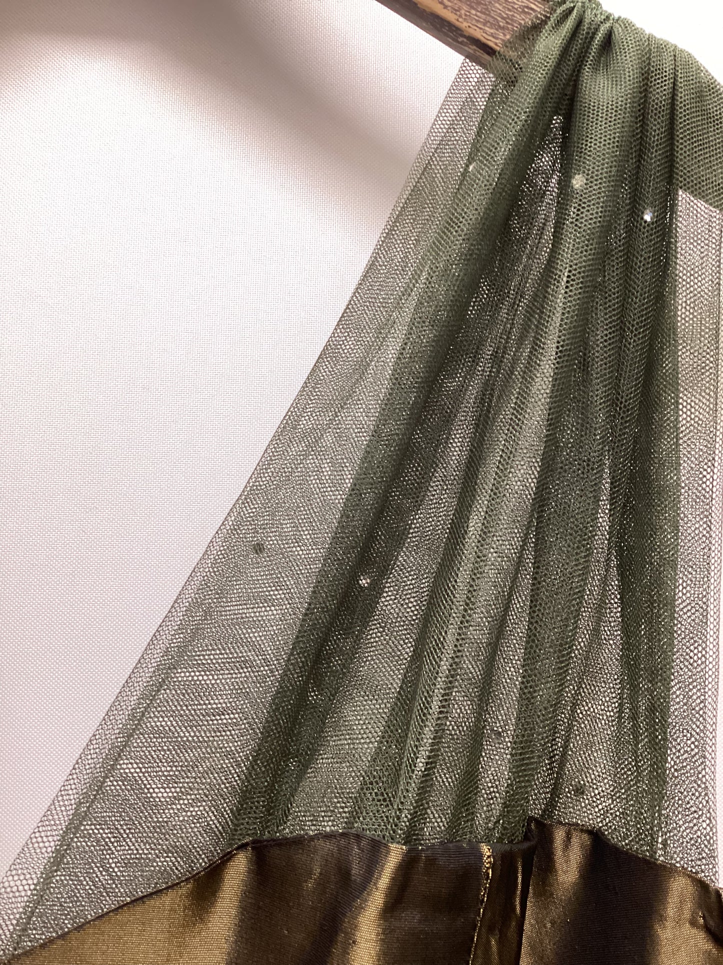 Vintage Laura Ashley Green Gold Dress Size 14