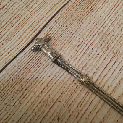 Tribal Silver Bracelet with Screw Clasp