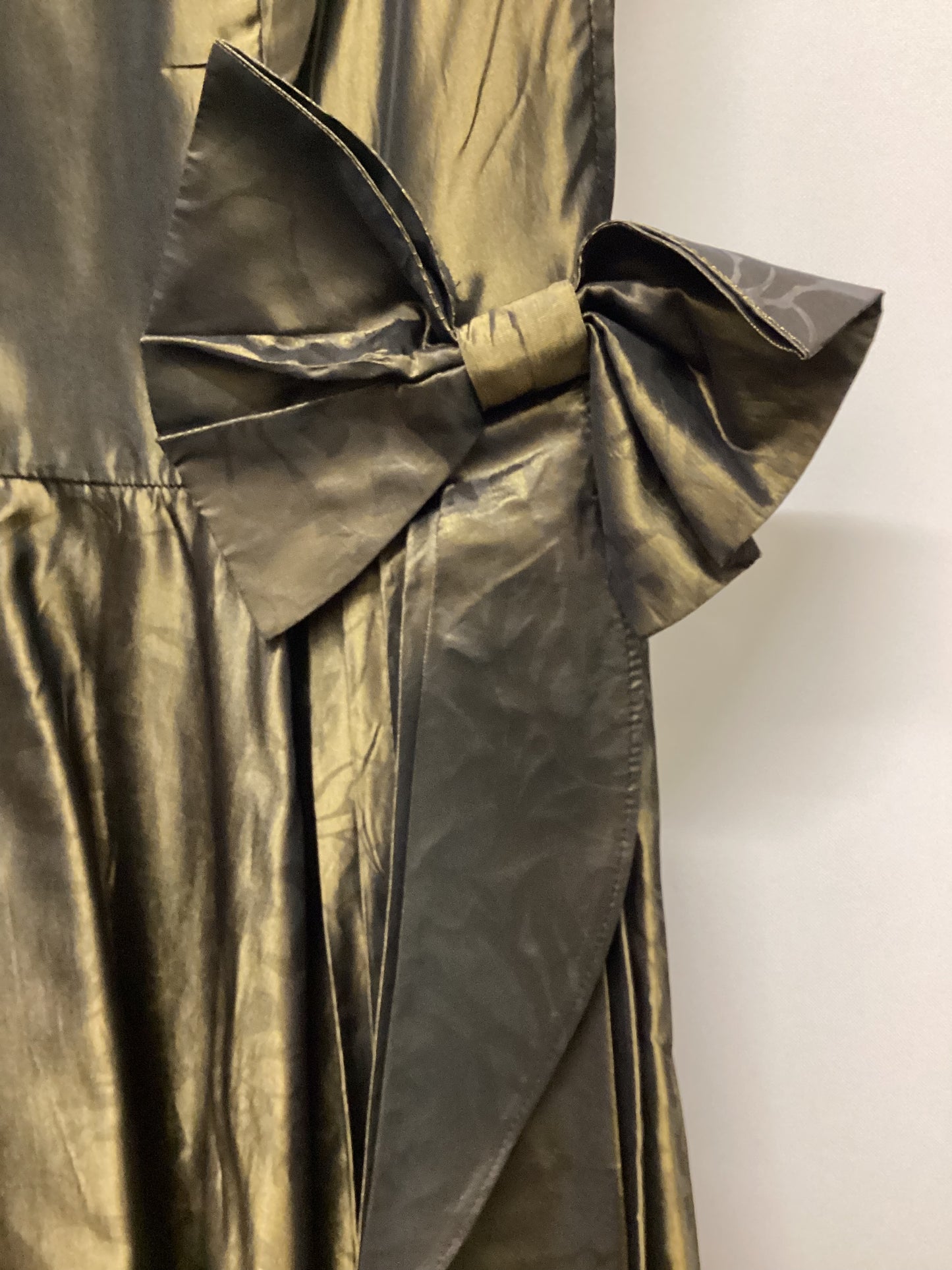 Vintage Laura Ashley Green Gold Dress Size 14