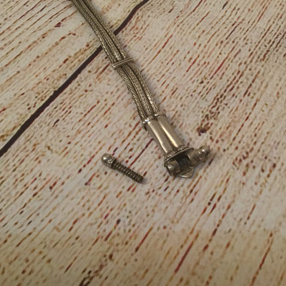 Tribal Silver Bracelet with Screw Clasp