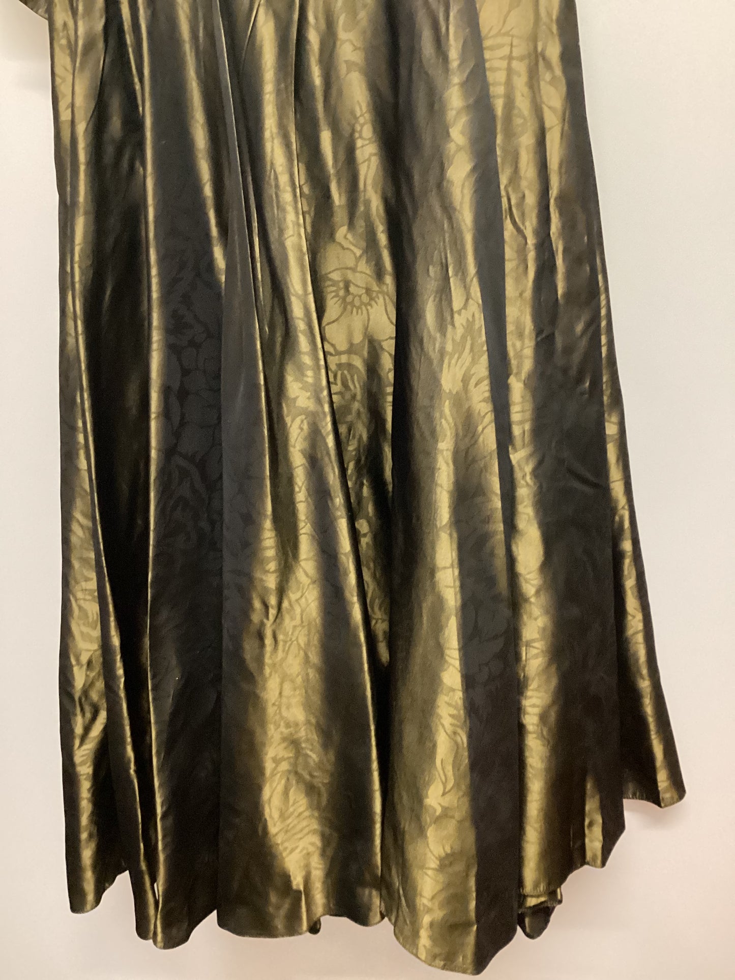 Vintage Laura Ashley Green Gold Dress Size 14