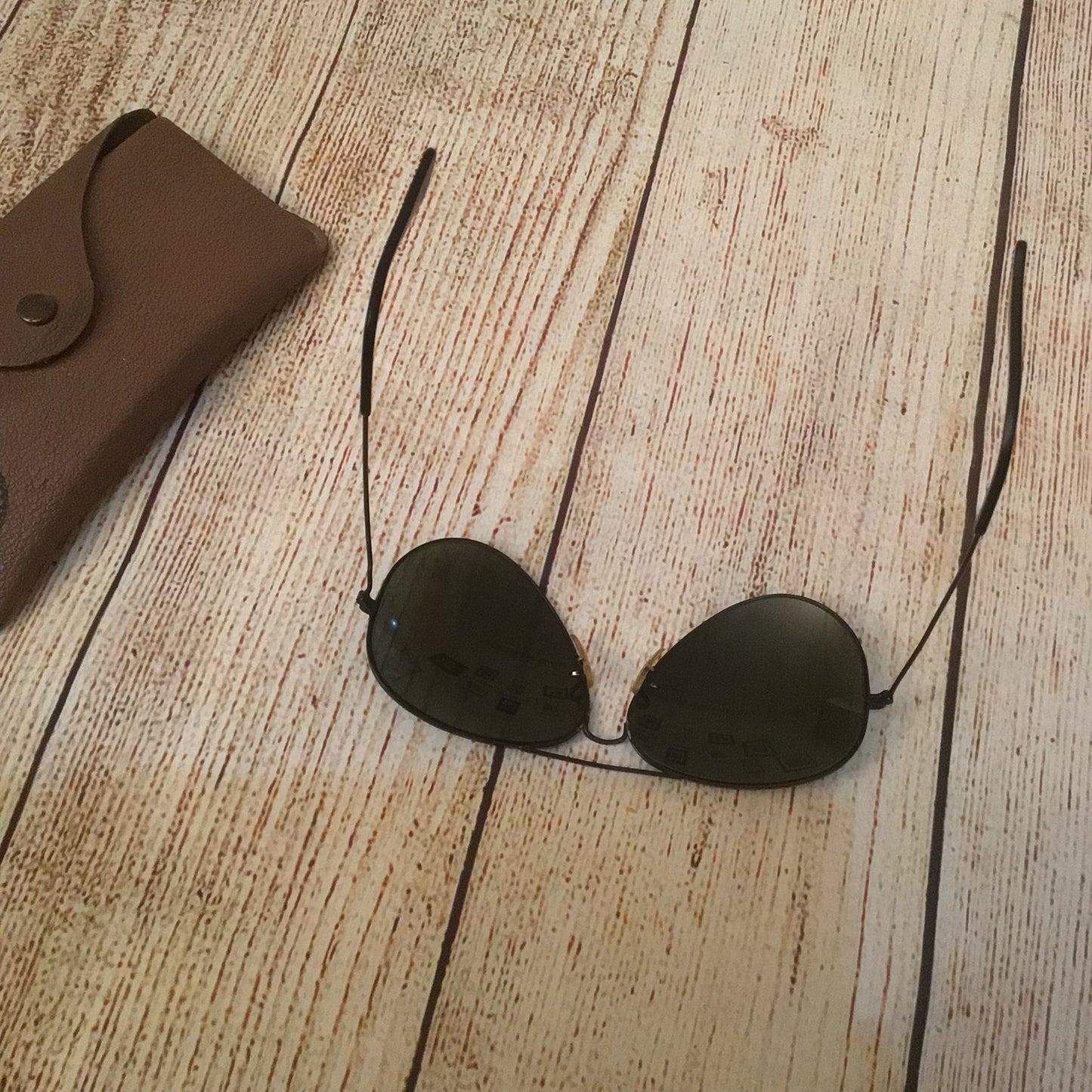 Vintage Ray Ban B&L USA Black Aviator Classic Sunglasses & Case