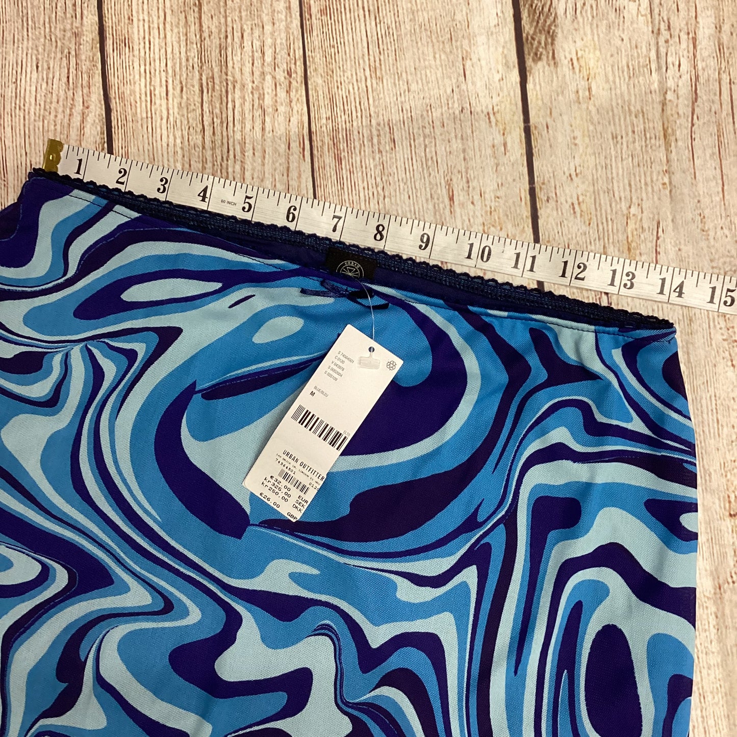 BNWT Urban Outfitters Blue Swirl Mini Skirt Size M