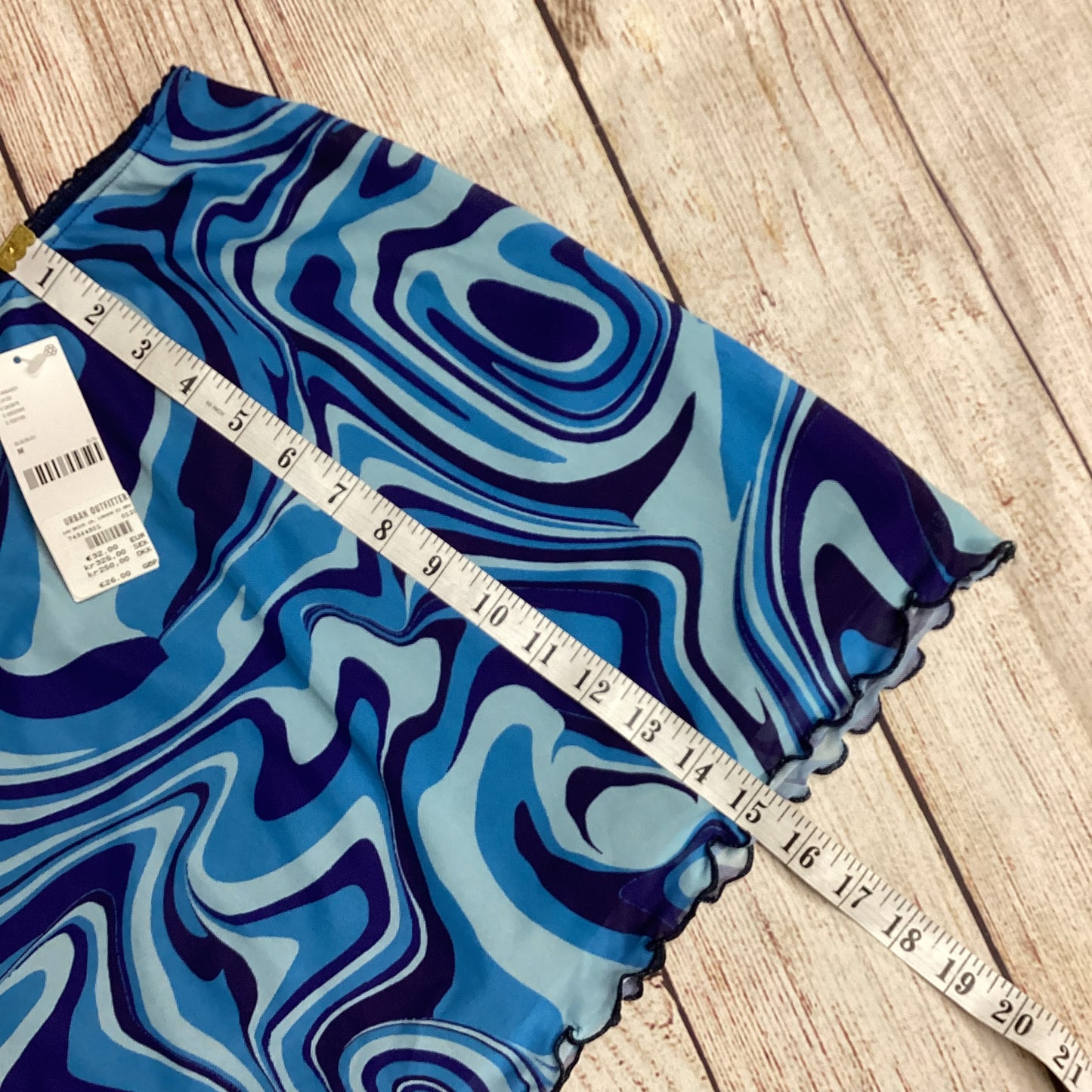 BNWT Urban Outfitters Blue Swirl Mini Skirt Size M