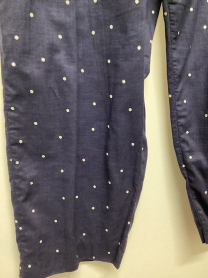 Vintage Laura Ashley 100% Cotton Blue Polka Dot Crop Trousers Size L