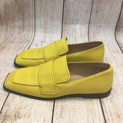 Cos Yellow Square-Toe Leather Loafers Size 40 EU 6.5 UK