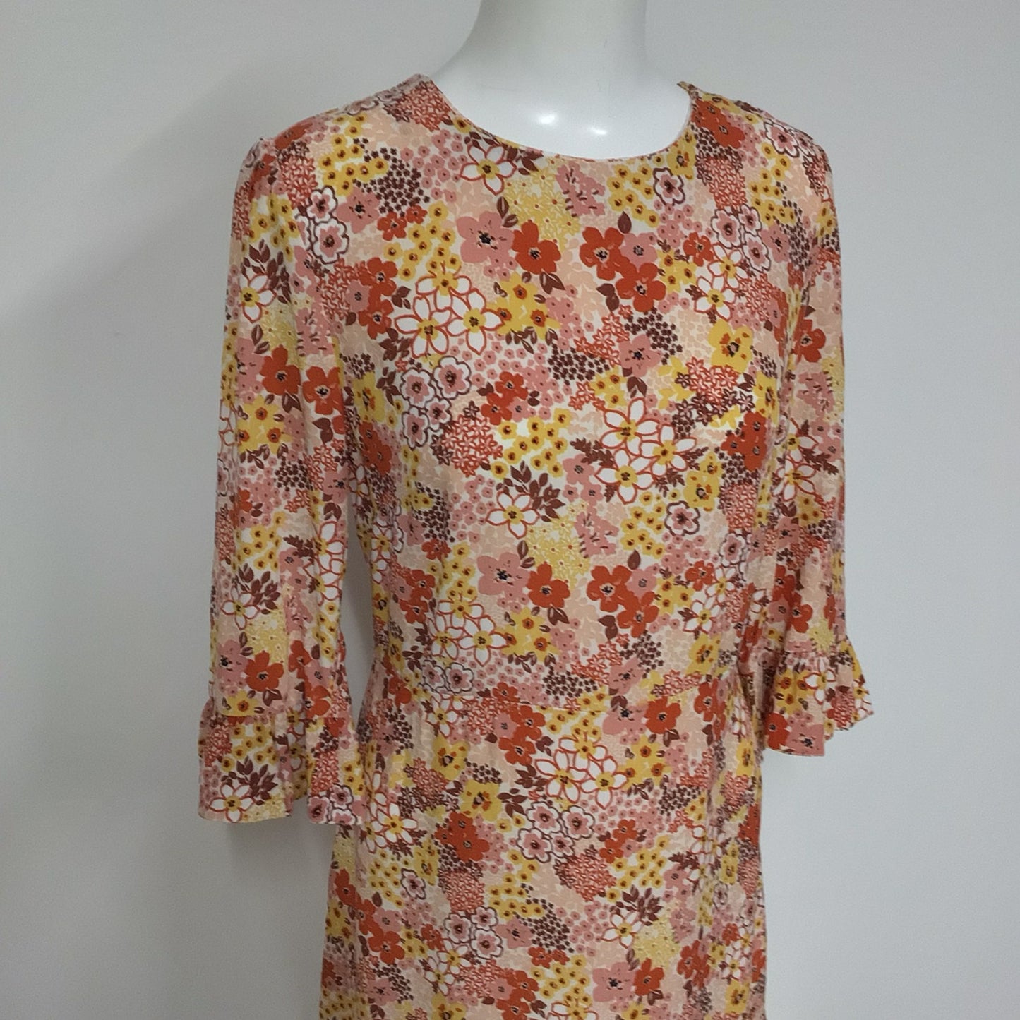 BNWT Nobody's Child Orange Yellow Floral Print Dress Size 10